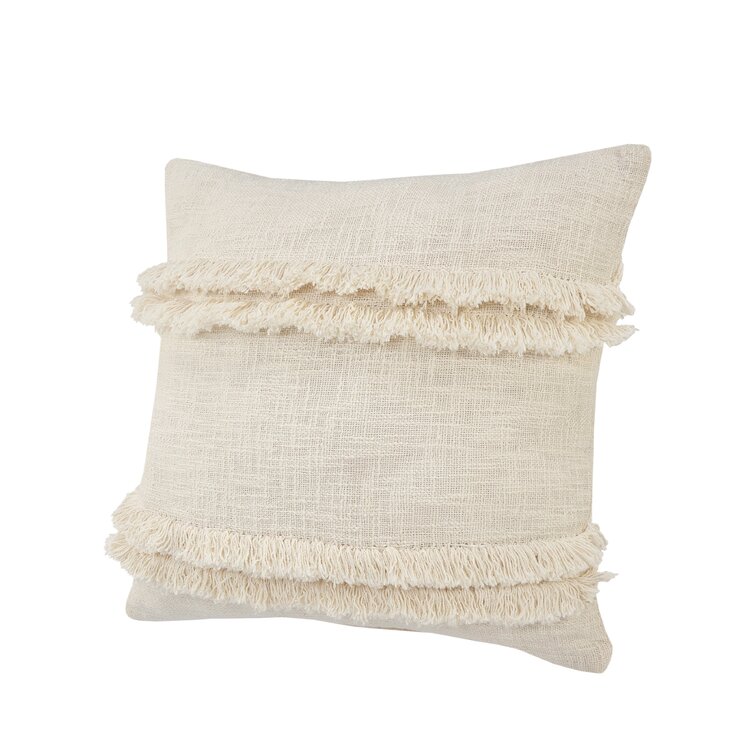 Better Homes & Gardens Decorative Throw Pillow, Cotton Fringe