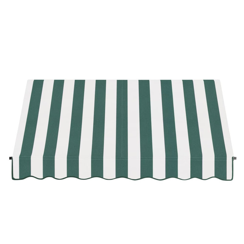 Awntech Santa Fe Acrylic Fabric Fixed Awning with Iron Rope Arms, 44" H x 124.5" W x 24" D, Forest/White Stripe