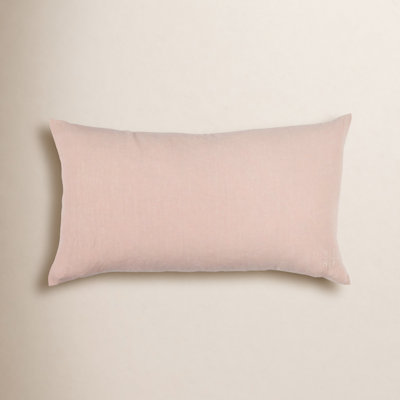 Simple Embroidered Linen Throw Pillow