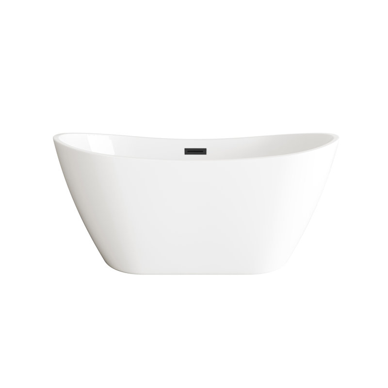 Ardis 54'' x 29'' Soaking Acrylic Bathtub, Matte Black