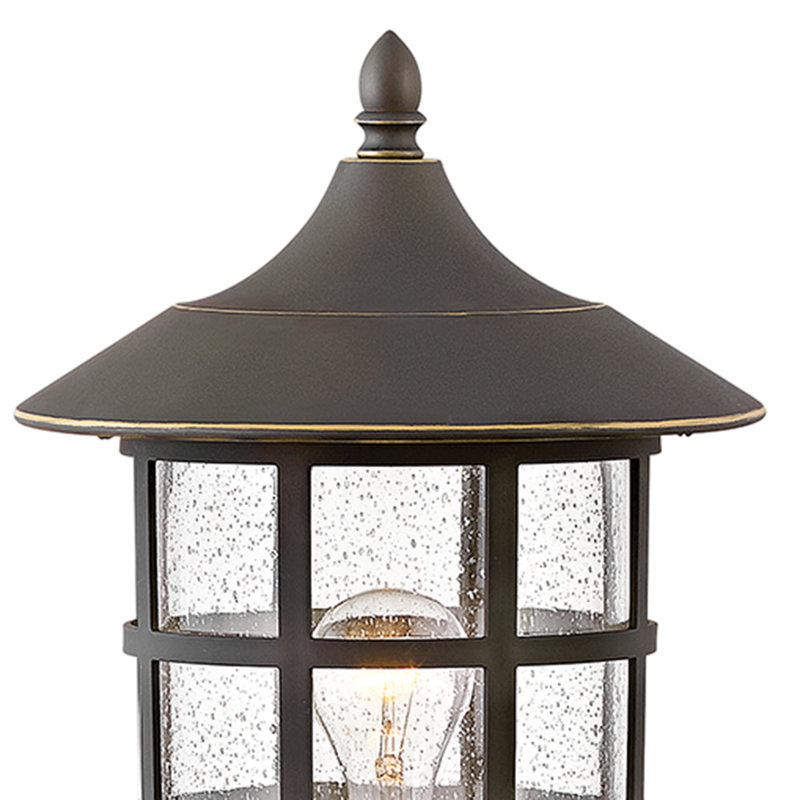 Coastal 12V Composite Outdoor Post Mount Lantern with Clear Seedy Glass (Post Sold Separately), Oil Rubbed Bronze