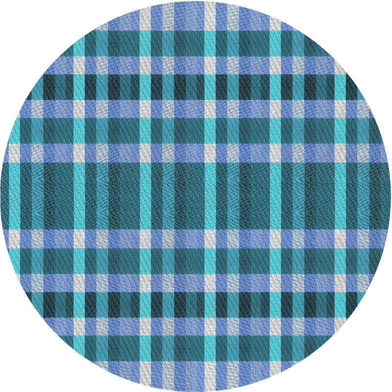 Plaid Indoor Rug, Round 8'