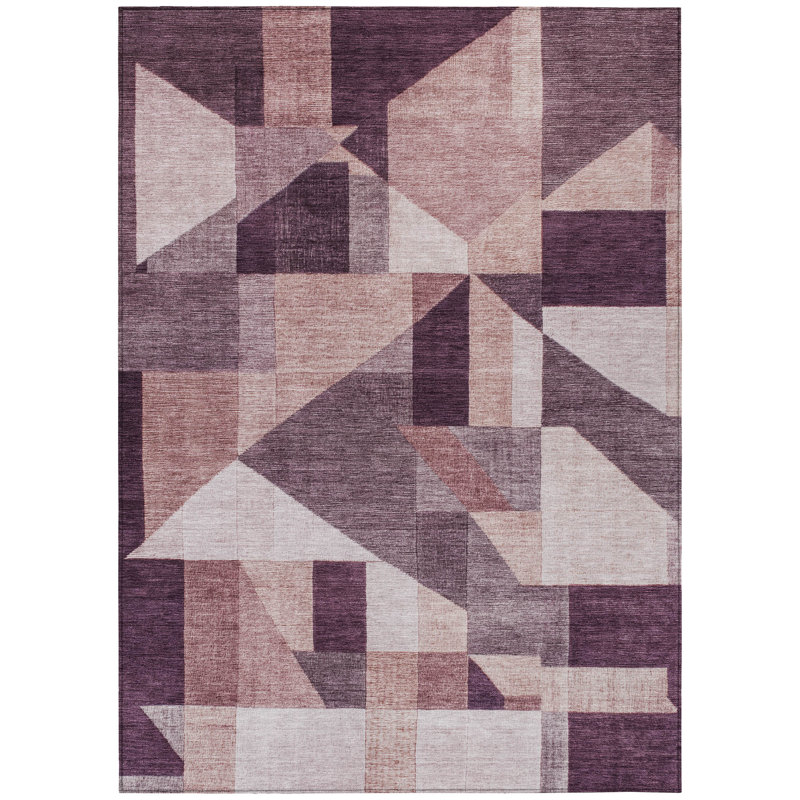 Machine Washable Indoor/Outdoor Wagenen ACN2365 Geometric Rug, Rectangle 10' x 14'