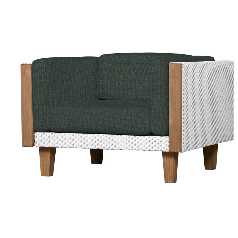 Catalina Outdoor Teak Lounge Chair, White, Demo Skyway