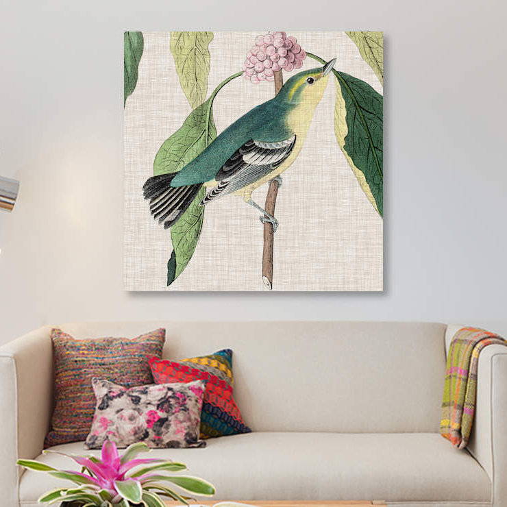 « aviaire crop iv », reproduction d’impression sur toile, H 26 po x l 26 po x P 1,5 po, Toile tendue, Pas de tapis