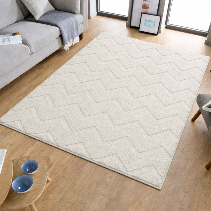 Aspire Homeware Cream Geometric Area Rug, Cream, 80x150cm