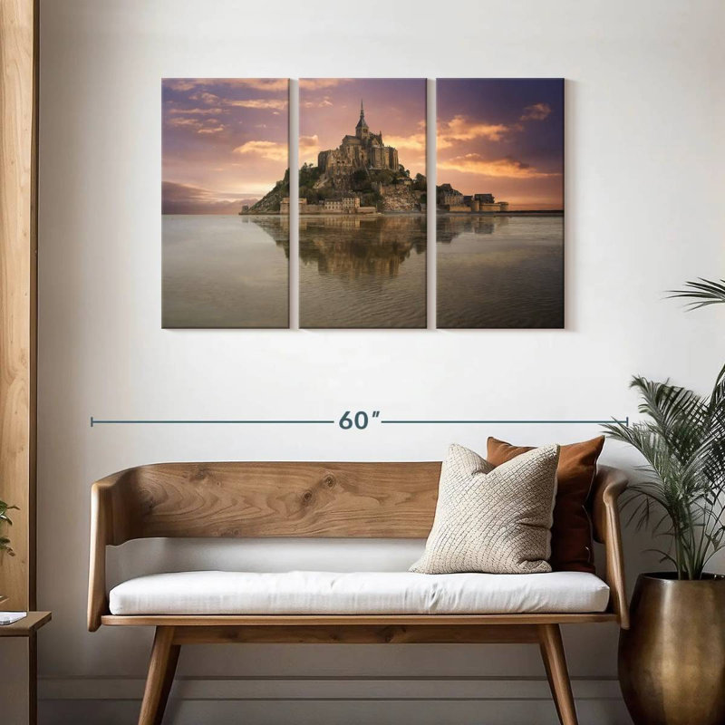 Adella Mont Saint Michel, île de l'abbaye, H 28 po x l 45 po