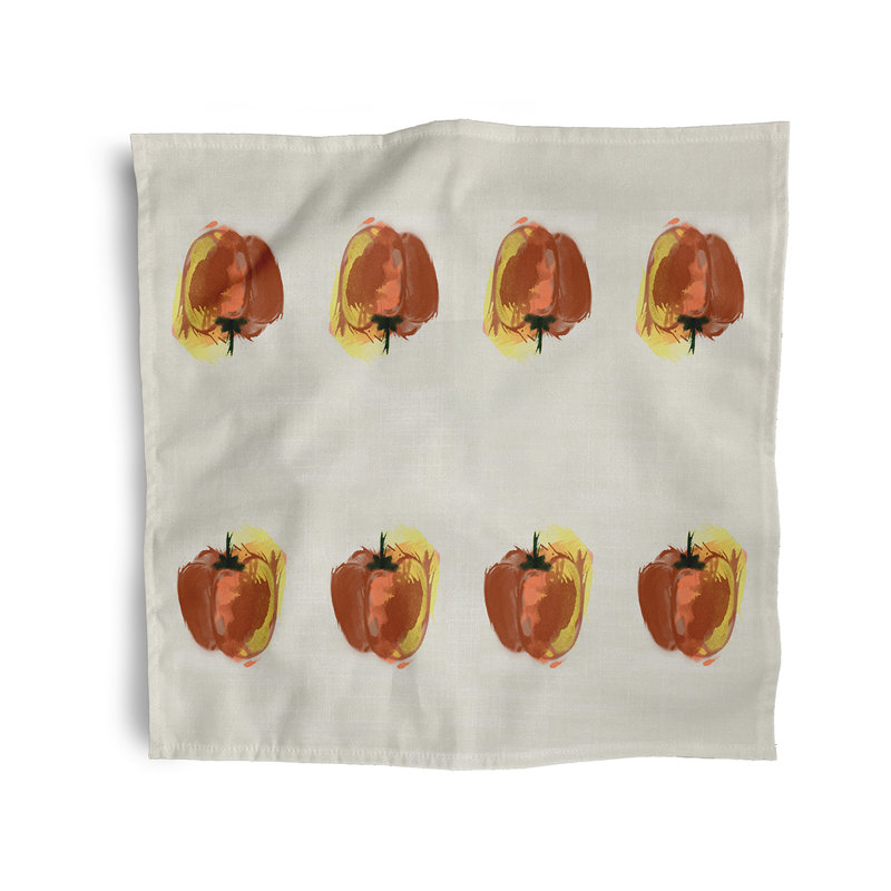 Lorenco Polyester Square Napkin, Orange