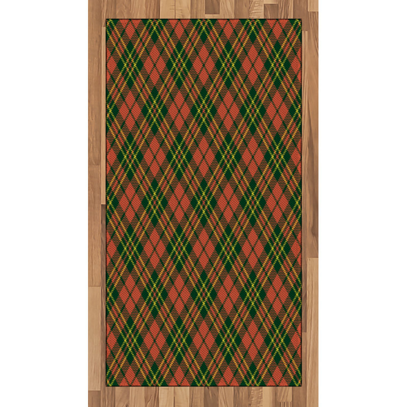 Checkered High Density Long Fiber Poly Threads Decorative Area Rug Carpet, Rectangle 2'7" x 5'