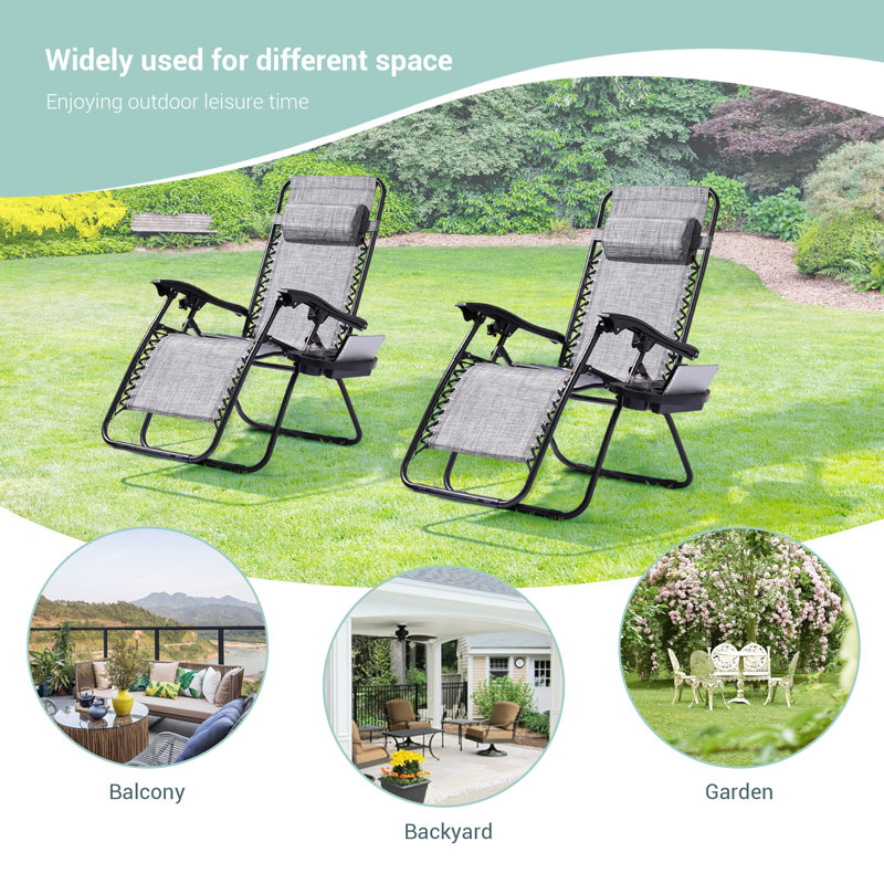 Daileen Folding Recliner Chair, Gray