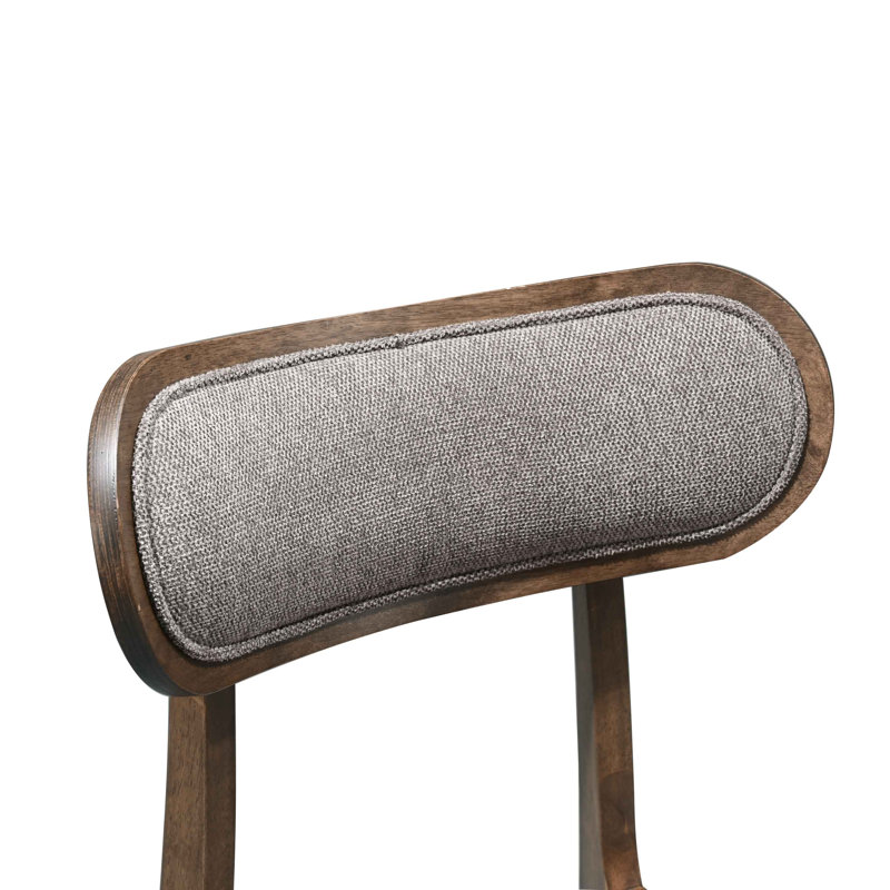 Chaise de salle à manger rembourrée en bois massif Starlight Elegant (ensemble de 2), Brun