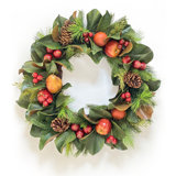 MAGNOLIA LEAF AND FRUIT WREATH