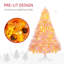 Sapin de Noël artificiel de 6 pi avec branches réalistes, 250 lumières DEL blanc chaud et 1000 pointes, rose-856130245