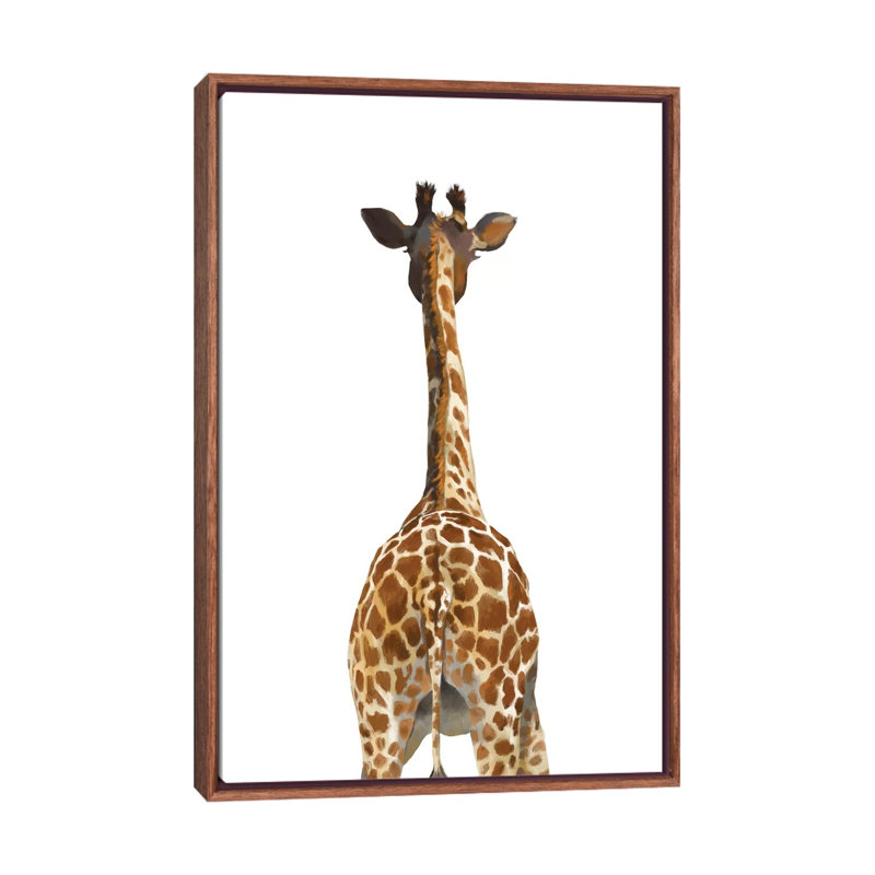Art girafe bout à bout, Toile avec cadre en bois classique, H 48 po x l 32 po x P 1,5 po