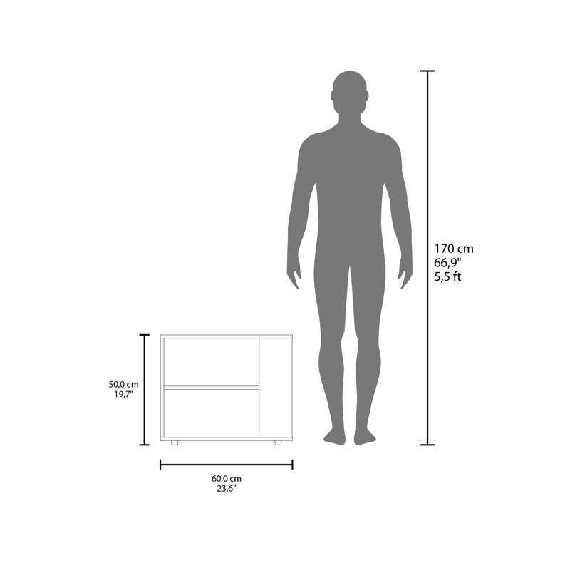 Sideboard Table, 4 Legs, 2 Shelves