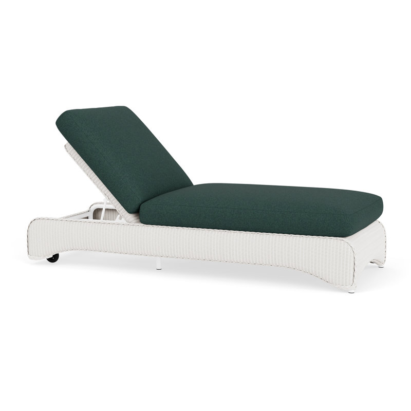 Loom Outdoor Chaise Lounge, White, Unearth Dew