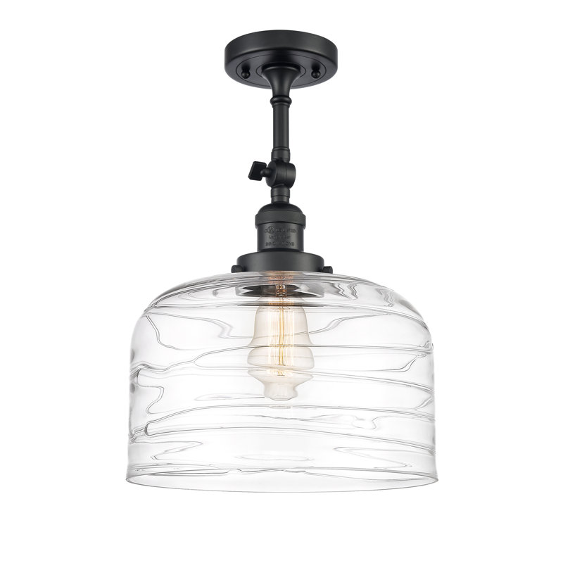 Plafonnier semi-encastré Areyana, Ampoule non incluse, Noir mat