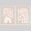 Abstrait botanique beige, œuvre d'art moderne, impression encadrée, affiche, salle de bain, petit art mural-104789349-104789353