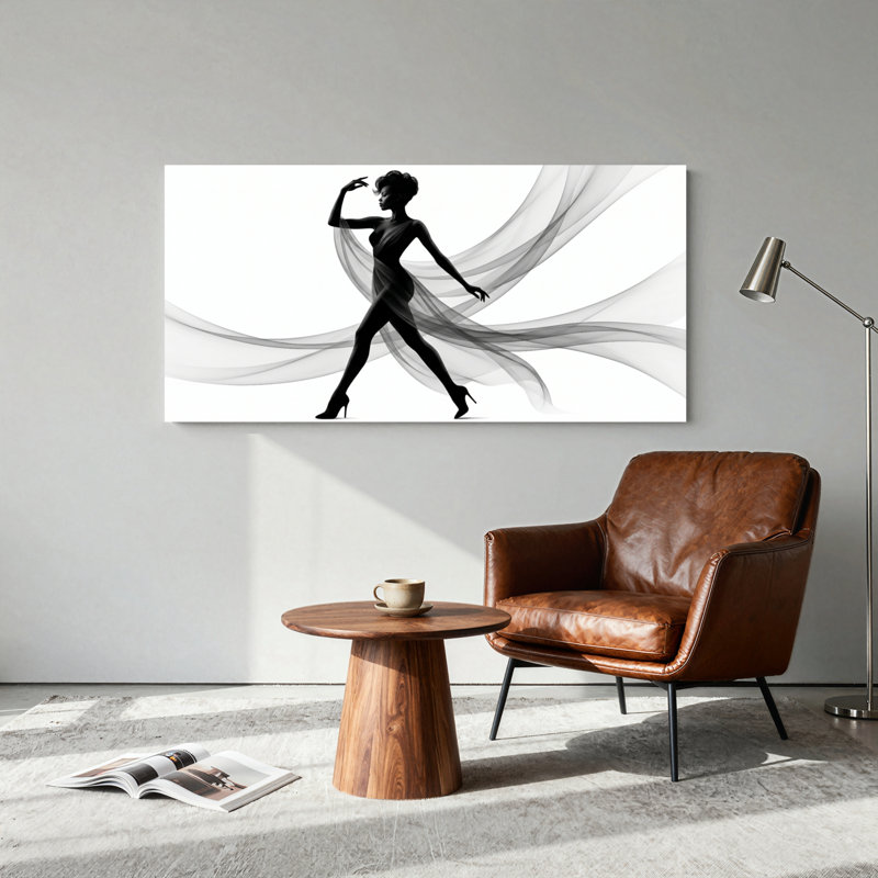 Ensemble de 1 toile murale Silhouette Dance, 40“W x 20”H, Wrapped Canvas