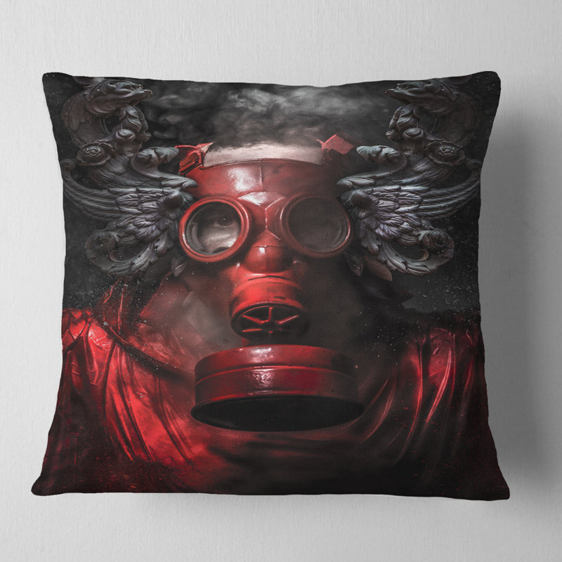 Nucléaire d'attaque - Coussin contemporain imprimé, 16 po x 1 po, Coussin décoratif