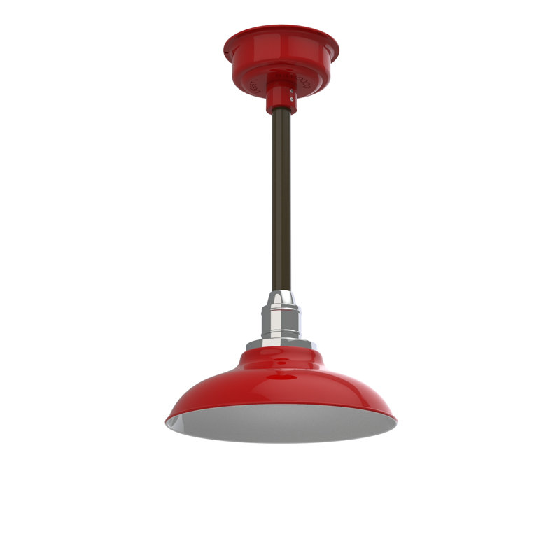 Ludwicka 1 - Light LED Single Pendant, 48" H x 12" W x 12" D, Cherry Red/Mahogany Bronze