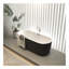 Baignoire autoportante en acrylique, conception plissée unique, noir brillant, trop-plein et bonde escamotable, certifiée cUPC-112318540
