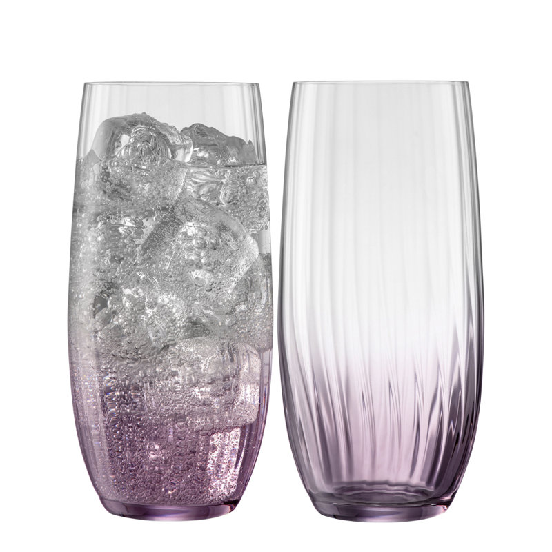 Briena 500ml Highball Glass Set, Blush