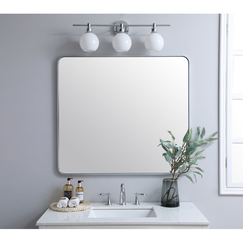 Miroir mural Sabine, 40 po x 36 po, Argent
