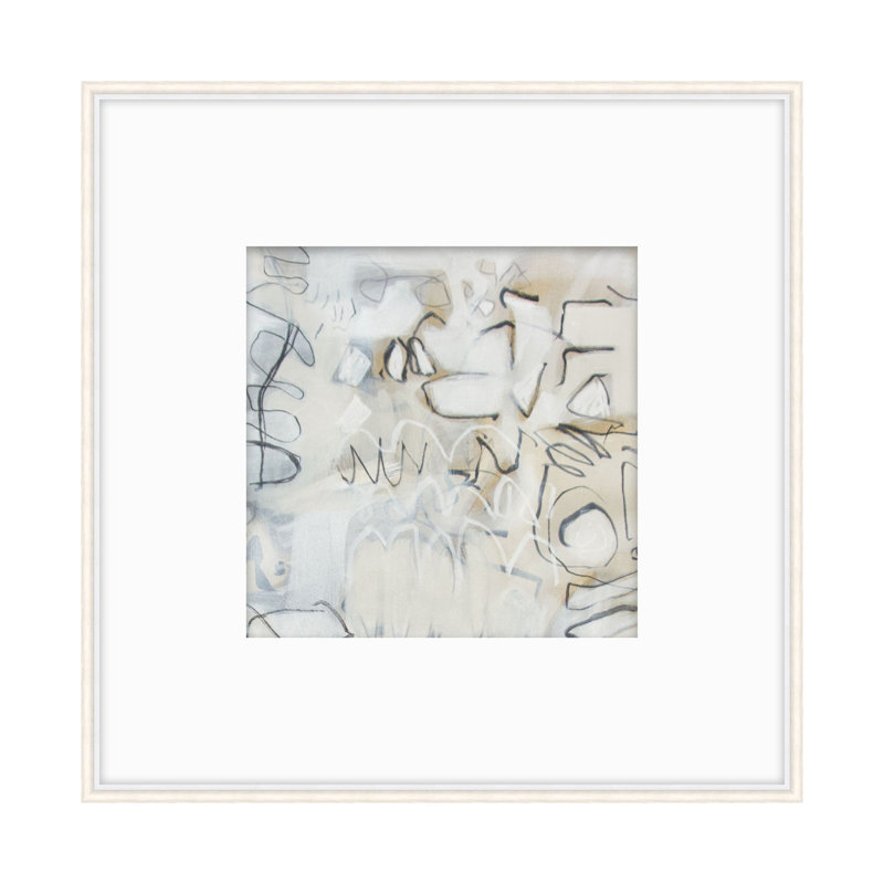 Les lignes entre 5 encadrées sur papier par Michelle L Print, H 31,25 po x l 31,25 po