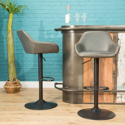 Winfield Swivel Upholstered Adjustable Height Counter Stool with Metal Frame