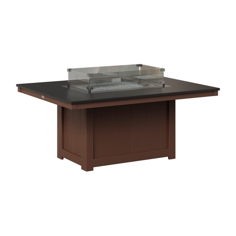 Foyer de table rectangulaire Berlin Gardens Donoma, Plateau martelé noir avec base brun chocolat