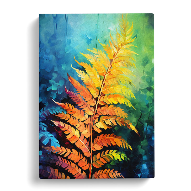 Fern Leaf Impressionism No.2 - Wrapped Canvas, 50cm H x 35cm W x 3cm D