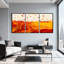 «Scenic & Cityscapes Autumn Leaves Flowing Field Art», ensemble de 3 impressions sur toile-575989388