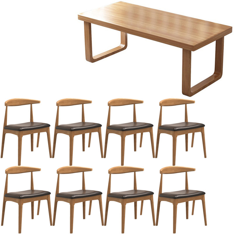 Ensemble de table de salle à manger en bois massif de style nordique, H 29,5 po x L 78,7 po x l 31,4 po