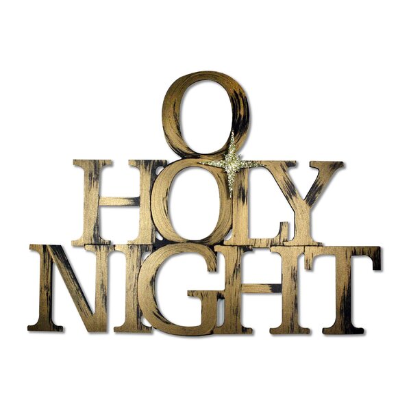 O holy night Christmas metal 12” round sign
