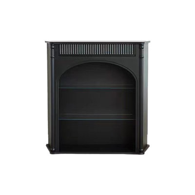 Black Solid Wood Freestanding Fireplace