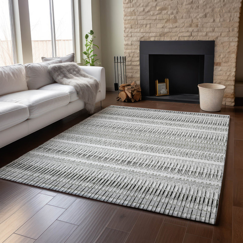 Premium Machine Washable Cerrito AMF589 Ivory Rug, Rectangle 3' x 5'