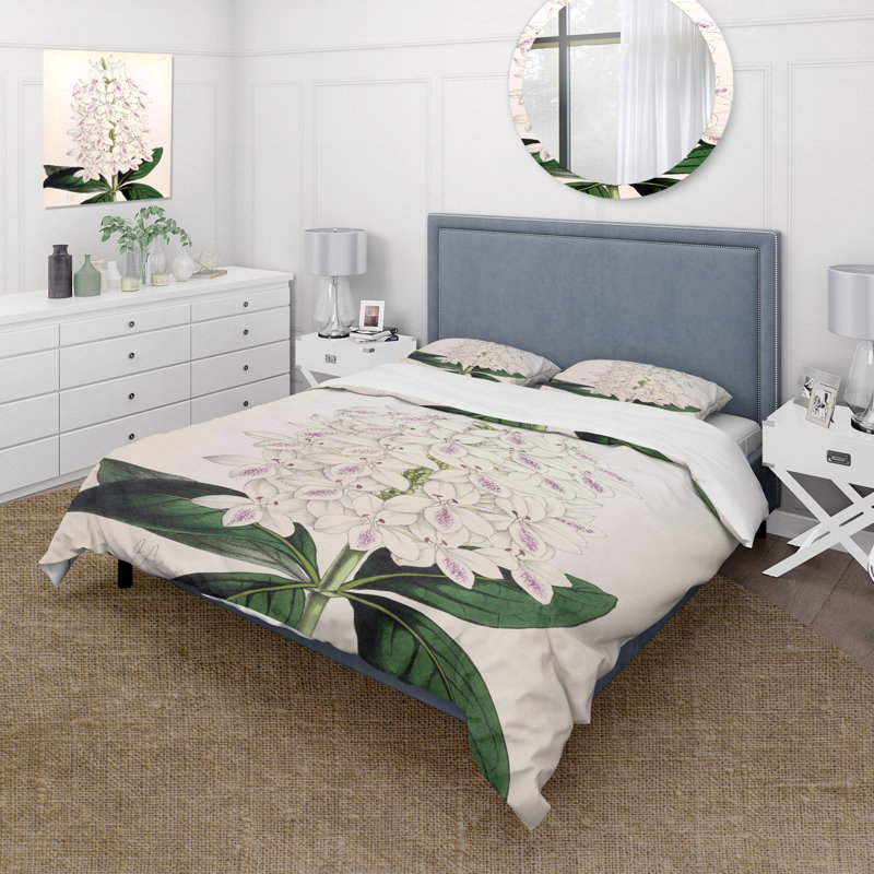 Ensemble de housse de couette traditionnel Vintage White Orchid III - microfibre de polyester