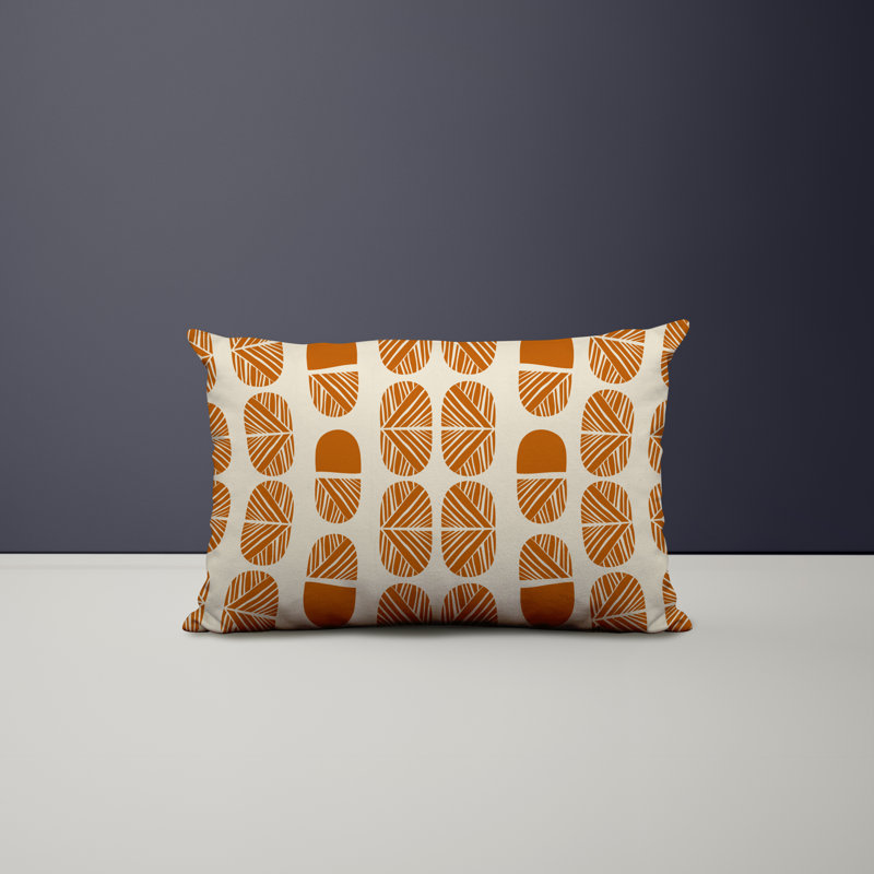 Polyester / Mélange de polyester Housse de coussin rectangulaire intérieure / extérieure lombaire et insert, Orange
