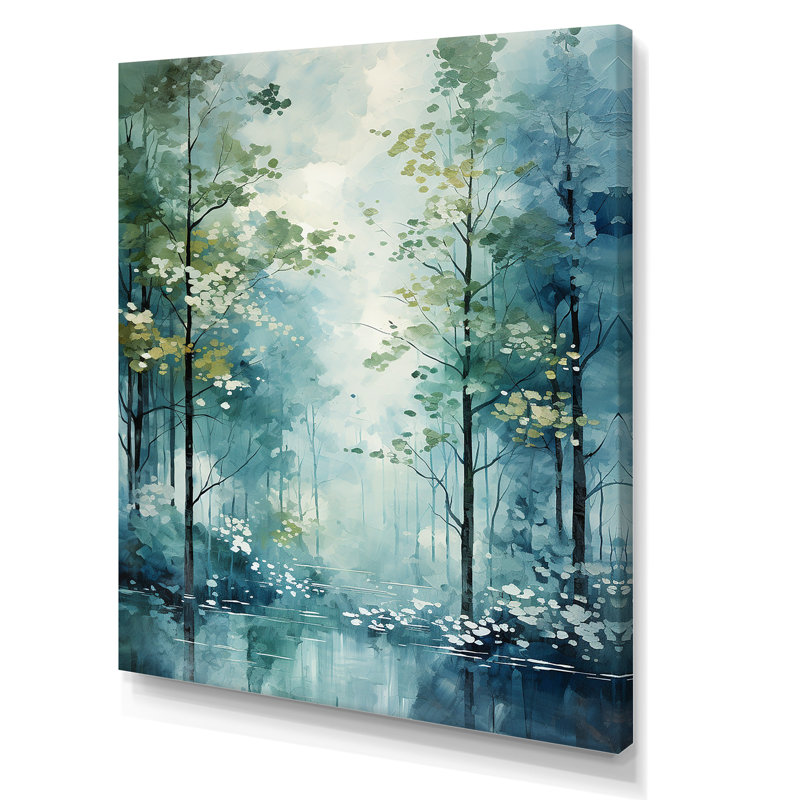 Tranquil Shadows Green Forest - reproduction sur toile, Toile tendue, H 32 po x l 16 po x P 1 po