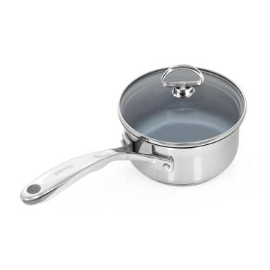 Anolon Nouvelle Copper Stainless Steel Saucepan with Lid, 3.5