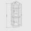 Vitrine de coin lumineuse, vitrine de style couronne avec portes et tablettes en verre trempé, ampoule incluse, décor de rangement en coin pour le salon et la chambre à coucher, finition cerisier-133702352