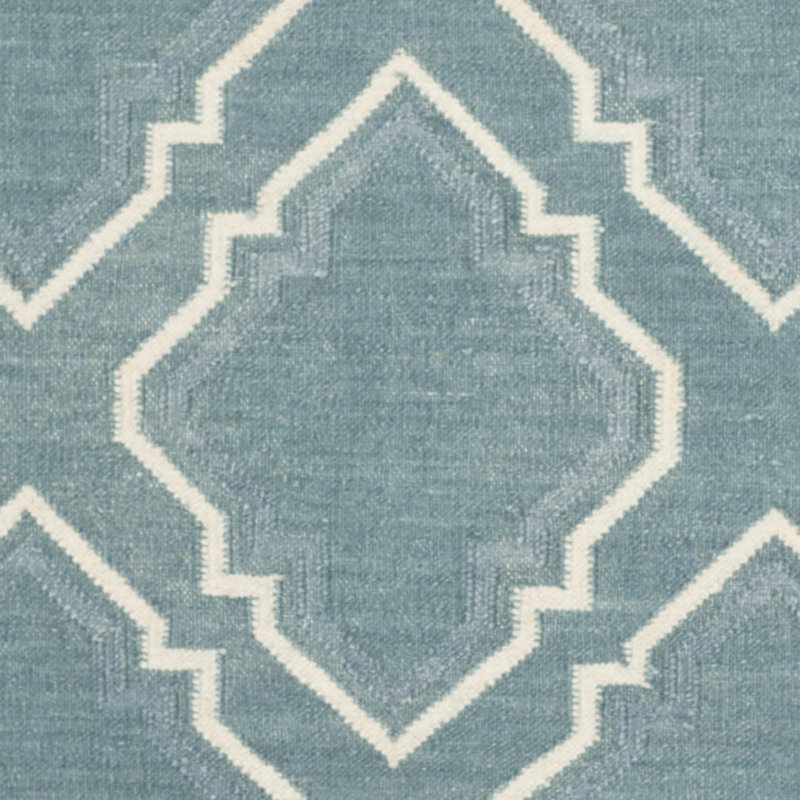 Emek Hand Woven Flat Weave Wool Geometric Rug, Square 6'