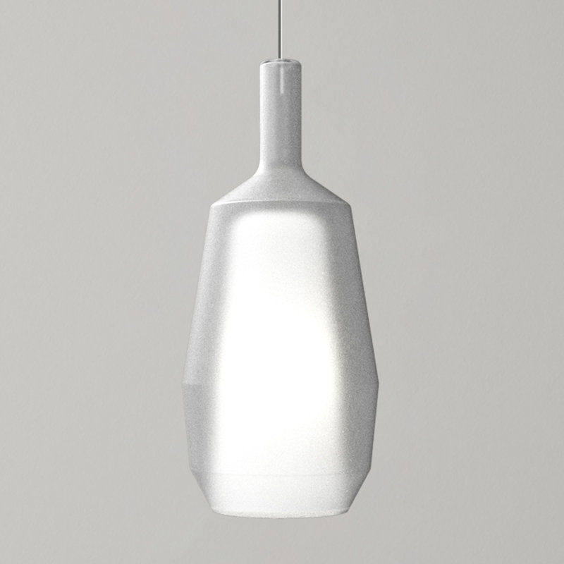 MOM 1 - Light Pendant, White Glass, Black