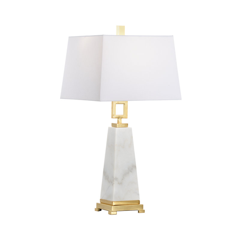 Lampe de table 28,5 po blanc naturel / or