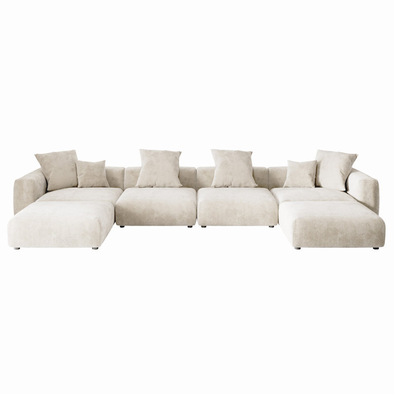 Nikodemos Upholstered U-Shaped Sectional Symmetrical, Beige 