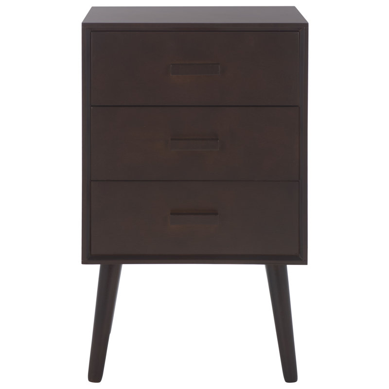 Commode à 3 tiroirs Dannel, Chocolat noir