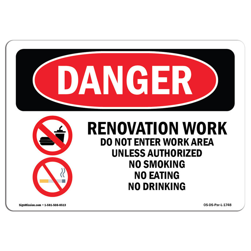 Danger Sign, 18" H x 24" W x 0.1" D