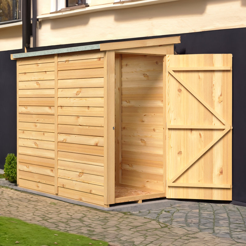 3 ft. W x 6 ft. D Wood Overlap Pent Storage Shed