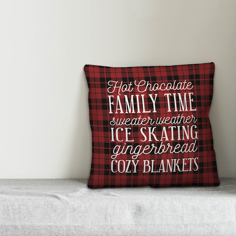 Plaid Reversible Throw Pillow in Vibrant Colors